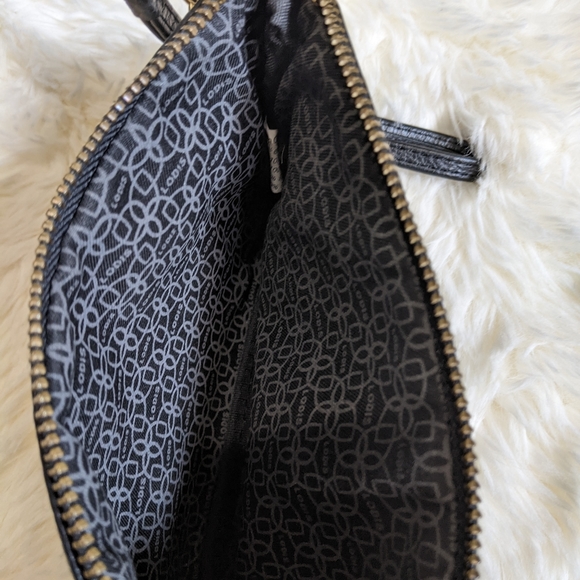 EUC Lodis Leather wristlet purse, bag, wallet, black, gold, removable strap - Picture 5 of 10